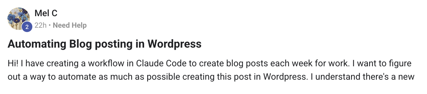 Community win from member